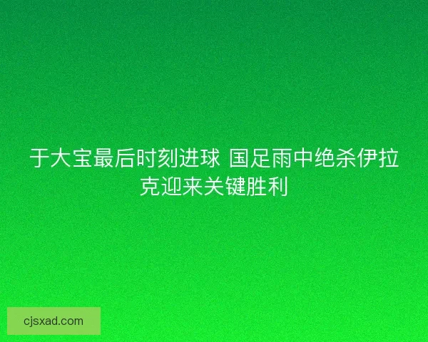 于大宝最后时刻进球 国足雨中绝杀伊拉克迎来关键胜利